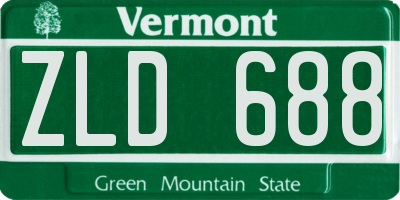 VT license plate ZLD688
