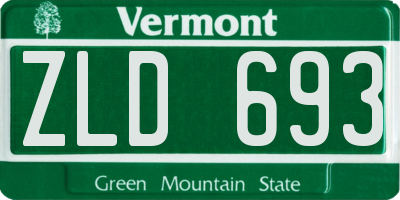 VT license plate ZLD693