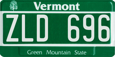 VT license plate ZLD696