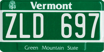 VT license plate ZLD697