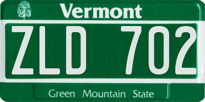 VT license plate ZLD702