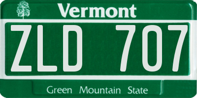 VT license plate ZLD707