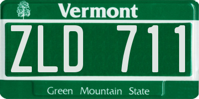 VT license plate ZLD711
