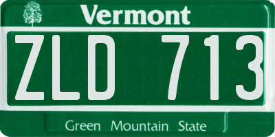 VT license plate ZLD713