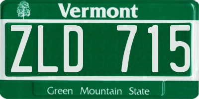 VT license plate ZLD715