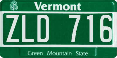 VT license plate ZLD716