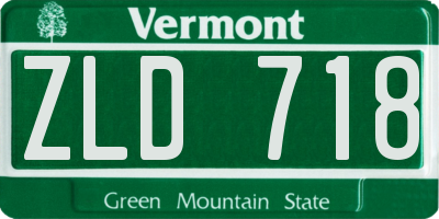 VT license plate ZLD718