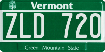 VT license plate ZLD720
