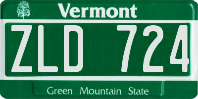 VT license plate ZLD724
