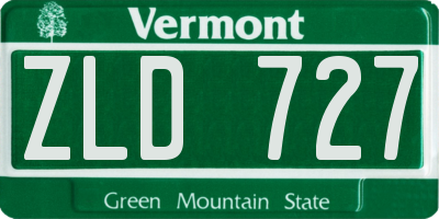 VT license plate ZLD727