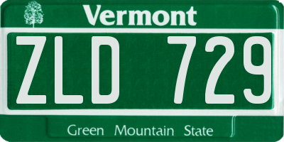 VT license plate ZLD729