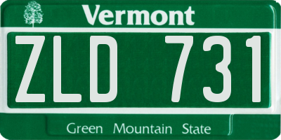 VT license plate ZLD731