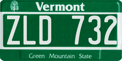 VT license plate ZLD732