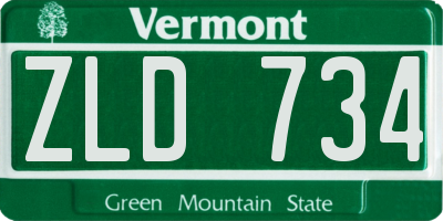 VT license plate ZLD734