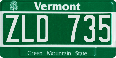 VT license plate ZLD735