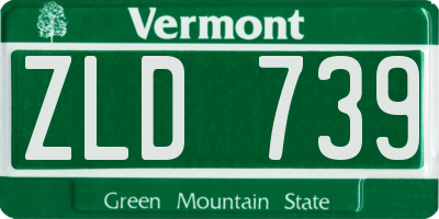 VT license plate ZLD739