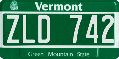 VT license plate ZLD742