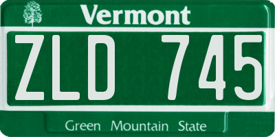 VT license plate ZLD745