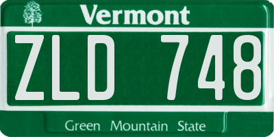 VT license plate ZLD748