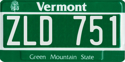 VT license plate ZLD751