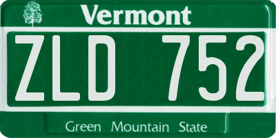 VT license plate ZLD752