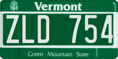 VT license plate ZLD754