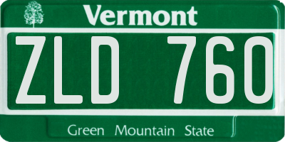VT license plate ZLD760