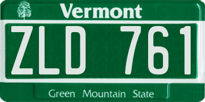 VT license plate ZLD761