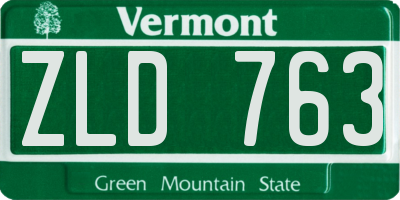 VT license plate ZLD763