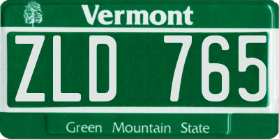 VT license plate ZLD765