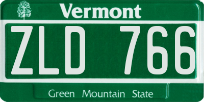 VT license plate ZLD766