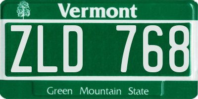 VT license plate ZLD768