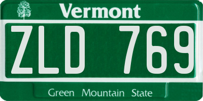VT license plate ZLD769