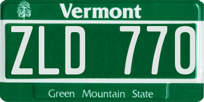 VT license plate ZLD770