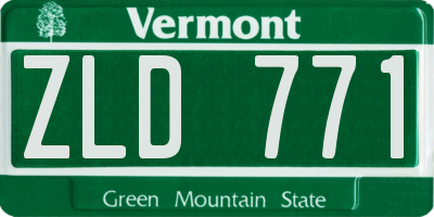 VT license plate ZLD771