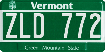 VT license plate ZLD772