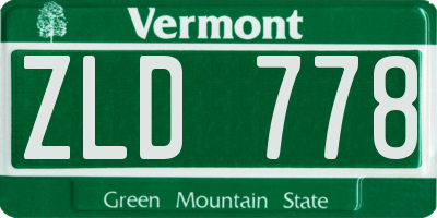 VT license plate ZLD778