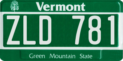 VT license plate ZLD781