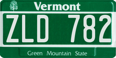 VT license plate ZLD782