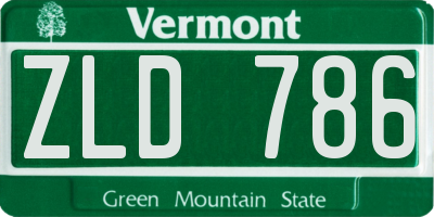 VT license plate ZLD786