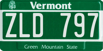 VT license plate ZLD797