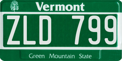 VT license plate ZLD799