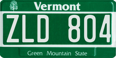 VT license plate ZLD804