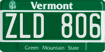 VT license plate ZLD806