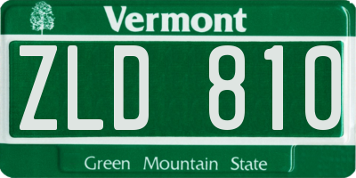 VT license plate ZLD810
