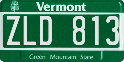 VT license plate ZLD813