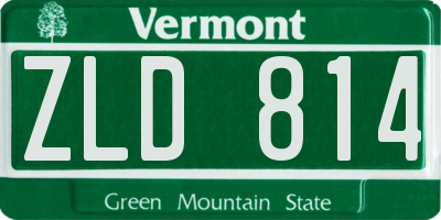 VT license plate ZLD814