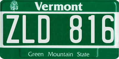 VT license plate ZLD816