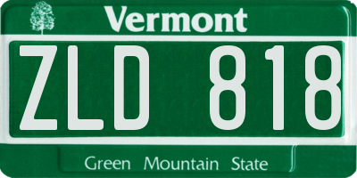 VT license plate ZLD818