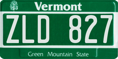 VT license plate ZLD827